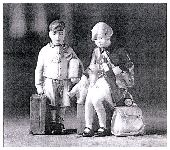 Royal Doulton Commemorative figurines of boy and girl evacuees